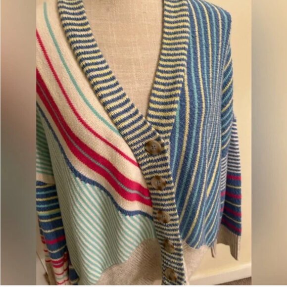 Anthropologie Maeve Stripy Sweater Cardigan size S - Picture 3 of 8
